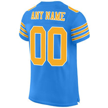 Load image into Gallery viewer, Custom Powder Blue Gold-White Mesh Authentic Football Jersey