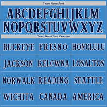 Load image into Gallery viewer, Custom Powder Blue Navy-White Authentic Baseball Jersey