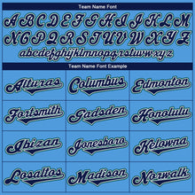 Load image into Gallery viewer, Custom Powder Blue Navy-Aqua Authentic Baseball Jersey