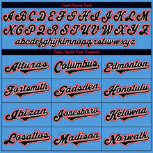 Load image into Gallery viewer, Custom Powder Blue Black-Orange Authentic Baseball Jersey