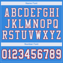 Load image into Gallery viewer, Custom Powder Blue White-Red Mesh Authentic Football Jersey