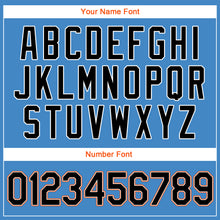 Load image into Gallery viewer, Custom Powder Blue Black-Orange Authentic Throwback Rib-Knit Baseball Jersey Shirt