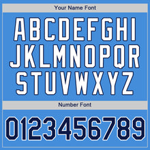 Load image into Gallery viewer, Custom Powder Blue Navy-White Authentic Baseball Jersey