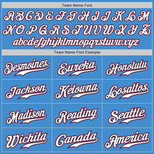 Load image into Gallery viewer, Custom Powder Blue White-Red Authentic American Flag Fashion Baseball Jersey