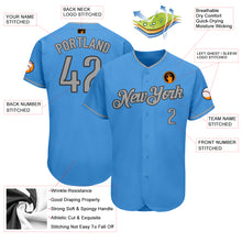 Load image into Gallery viewer, Custom Powder Blue Gray-Dark Gray Authentic Baseball Jersey