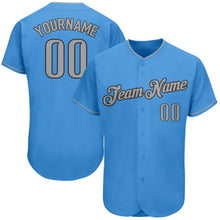 Load image into Gallery viewer, Custom Powder Blue Gray-Dark Gray Authentic Baseball Jersey