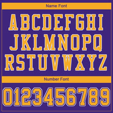 Load image into Gallery viewer, Custom Purple Gold-White Mesh Authentic Football Jersey