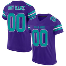 Load image into Gallery viewer, Custom Purple Aqua-White Mesh Authentic Football Jersey