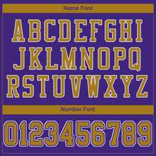 Load image into Gallery viewer, Custom Purple Old Gold-White Mesh Authentic Football Jersey