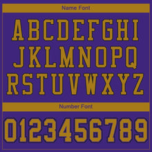 Load image into Gallery viewer, Custom Purple Old Gold-Black Mesh Authentic Football Jersey