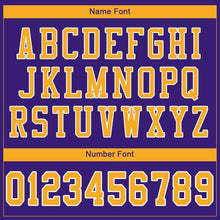 Load image into Gallery viewer, Custom Purple Gold-White Mesh Authentic Football Jersey