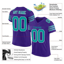 Load image into Gallery viewer, Custom Purple Aqua-White Mesh Authentic Football Jersey