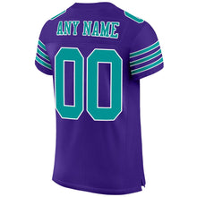 Load image into Gallery viewer, Custom Purple Aqua-White Mesh Authentic Football Jersey