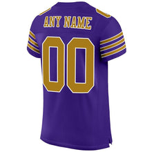 Load image into Gallery viewer, Custom Purple Old Gold-White Mesh Authentic Football Jersey