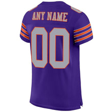 Load image into Gallery viewer, Custom Purple Gray-Orange Mesh Authentic Football Jersey