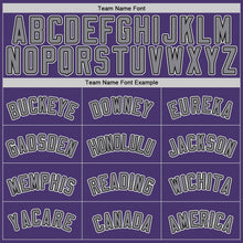 Load image into Gallery viewer, Custom Purple Black-Gray Authentic Baseball Jersey