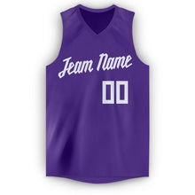 Load image into Gallery viewer, Custom Purple White V-Neck Basketball Jersey