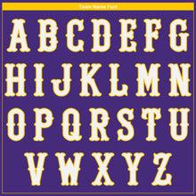 Load image into Gallery viewer, Custom Purple White-Gold Authentic Baseball Jersey