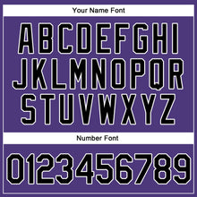 Load image into Gallery viewer, Custom Purple Black-Gray Authentic Throwback Rib-Knit Baseball Jersey Shirt