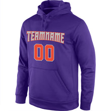 Load image into Gallery viewer, Custom Stitched Purple Orange-Gray Sports Pullover Sweatshirt Hoodie