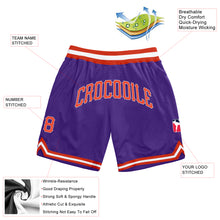 Load image into Gallery viewer, Custom Purple Orange-Silver Gray Authentic Throwback Basketball Shorts