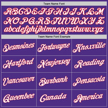 Load image into Gallery viewer, Custom Purple White-Red Authentic Throwback Basketball Jersey