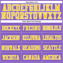 Load image into Gallery viewer, Custom Purple Gold-White Stitched Cuffed Knit Hat