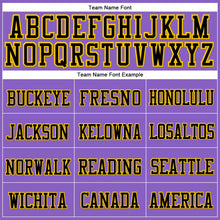 Load image into Gallery viewer, Custom Purple Black-Gold Stitched Cuffed Knit Hat