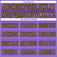 Load image into Gallery viewer, Custom Purple Old Gold-Black Stitched Cuffed Knit Hat