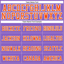 Load image into Gallery viewer, Custom Purple Orange-White Stitched Cuffed Knit Hat