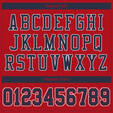 Load image into Gallery viewer, Custom Red Navy-White Mesh Authentic Football Jersey