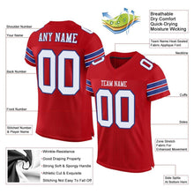 Load image into Gallery viewer, Custom Red White-Royal Mesh Authentic Football Jersey
