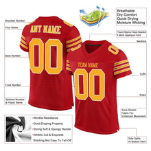 Load image into Gallery viewer, Custom Red Gold-White Mesh Authentic Football Jersey