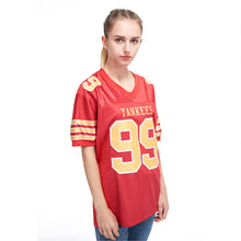 Load image into Gallery viewer, Custom Red Gold-White Mesh Authentic Football Jersey