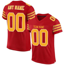 Load image into Gallery viewer, Custom Red Gold-White Mesh Authentic Football Jersey