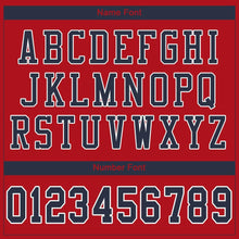 Load image into Gallery viewer, Custom Red Navy-White Mesh Authentic Football Jersey