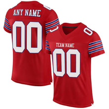 Load image into Gallery viewer, Custom Red White-Royal Mesh Authentic Football Jersey