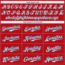 Load image into Gallery viewer, Custom Red White-Navy Authentic Baseball Jersey