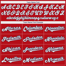 Load image into Gallery viewer, Custom Red White-Navy Authentic Baseball Jersey