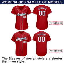 Load image into Gallery viewer, Custom Red White-Navy Authentic Baseball Jersey
