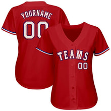 Load image into Gallery viewer, Custom Red White-Royal Authentic Baseball Jersey