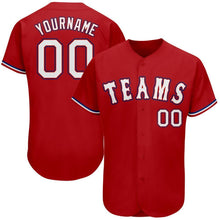 Load image into Gallery viewer, Custom Red White-Royal Authentic Baseball Jersey
