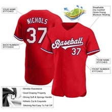 Load image into Gallery viewer, Custom Red White-Royal Authentic Baseball Jersey