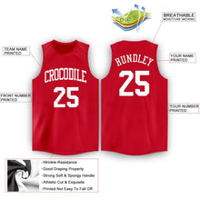 Load image into Gallery viewer, Custom Red White Round Neck Basketball Jersey