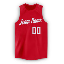 Load image into Gallery viewer, Custom Red White Round Neck Basketball Jersey