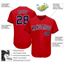 Load image into Gallery viewer, Custom Red Navy-White Authentic Baseball Jersey