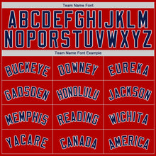 Load image into Gallery viewer, Custom Red Navy-White Authentic Baseball Jersey
