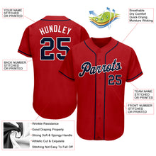 Load image into Gallery viewer, Custom Red Navy-White Authentic Baseball Jersey