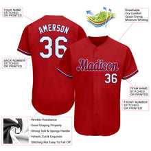 Load image into Gallery viewer, Custom Red White-Royal Authentic Baseball Jersey