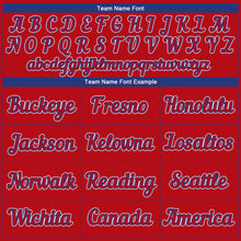 Load image into Gallery viewer, Custom Red White-Royal Authentic Baseball Jersey